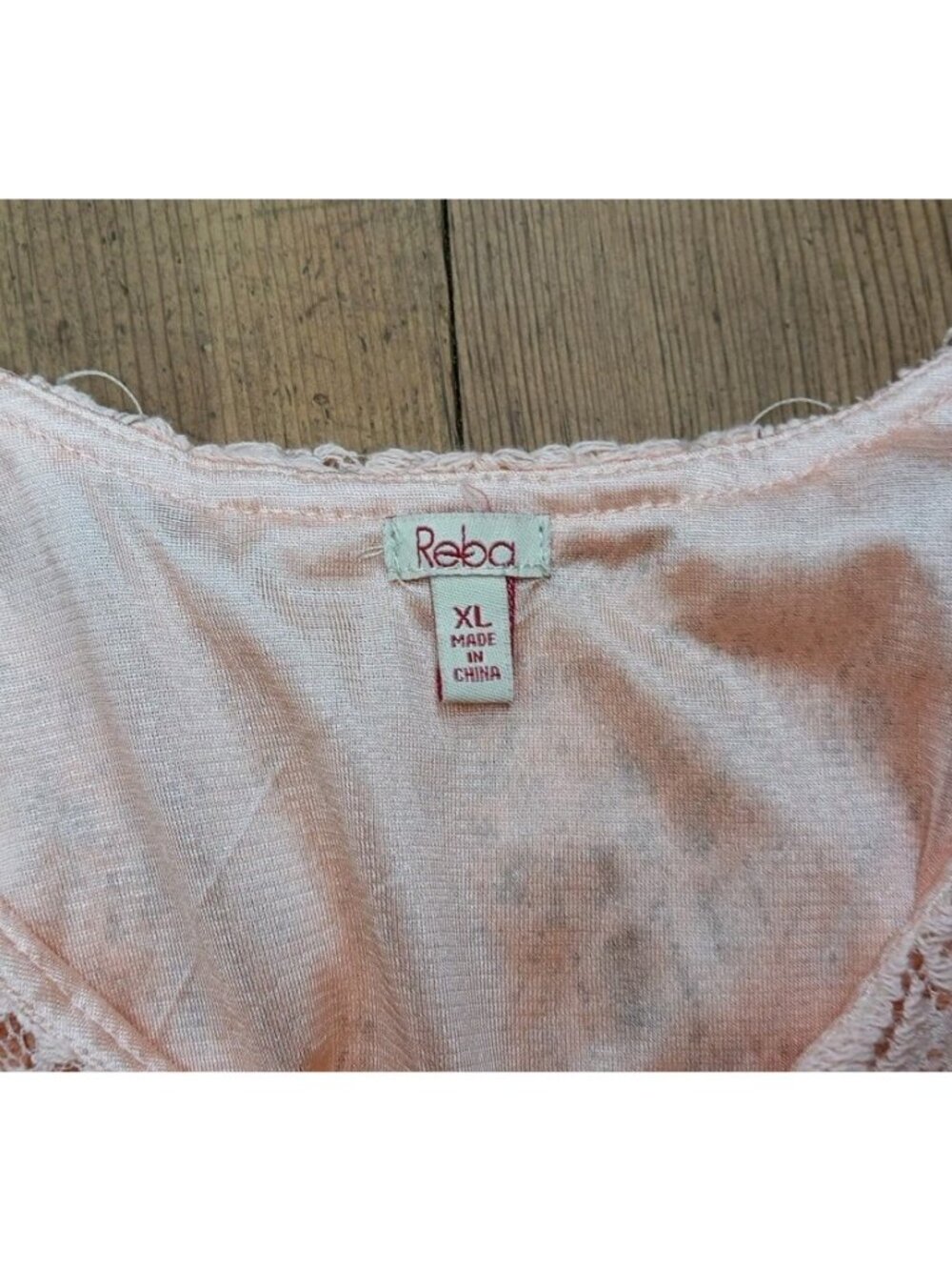 Reba Midi Dress Womens XL Pink Crochet Floral Lace V Neck Rhinestone Pullover - Picture 10 of 12
